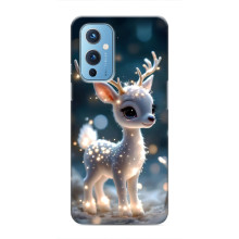 Яркий чехол для OnePlus 9 с Зимними Оленятами (Блистающий оленёнок)