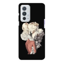 Чехлы (ART) Цветы на OnePlus 9RT (VPrint) (Белые цветы)