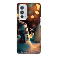 Чехлы на Новый Год OnePlus 9RT – Снеговик праздничный