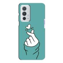 Чохол (Знак сердечка) для OnePlus 9RT (Сердечко на бірюзовому)