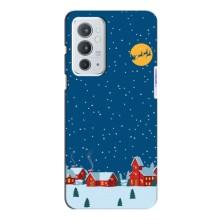 Силиконовый бампер на рождество для OnePlus 9RT (Город в снегу)