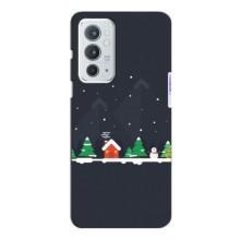 Силиконовый бампер на рождество для OnePlus 9RT (Город зимний)