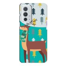 Силиконовый бампер с картинкой животных для OnePlus 9RT (Олень с шарфом)