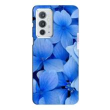 Силиконовый бампер с принтом (цветочки) на ВанПлас 9рт (Синие цветы)
