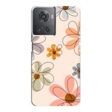 Чехол с цветочным принтом на ВанПлас Ейс (10Р) – Разноцветные цветы