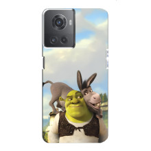 Чехол с мультфильмом Шрек на OnePlus ACE (10R) – Шрек и осел