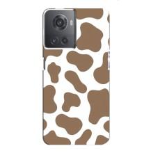 Чехол с принтом коровы на ВанПлас Ейс (10Р) – Коричневый принт
