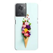 Чехлы с тематикой "ЦВЕТЫ" на OnePlus ACE (10R) (Цветок-мороженное)