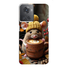 Печатный чехол «Зверята с кофе» для OnePlus ACE (10R) – Медведь с кофе