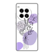 Силконовий чохол з принтом в квітах на OnePlus Ace 3 Pro (Фіолетовий букет)