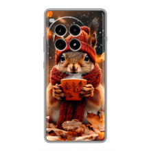 Печатный чехол «Зверята с кофе» для OnePlus Ace 3 Pro – Белка с кофе