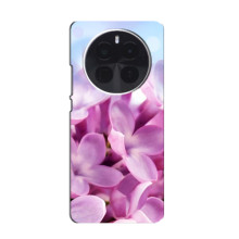 Силіконовий бампер з принтом (квіточки) на כשיוпnexus Аце 5 Про (Бузкові квіти)