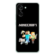 Чехол Майнкрафт на OnePlus Ace 5 Racing (AlphaPrint) Minecraft – герои Minecraft