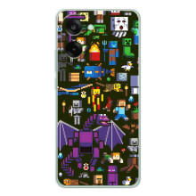 Чехол Майнкрафт на OnePlus Ace 5 Racing (AlphaPrint) Minecraft – Коллаж Майнкрафт