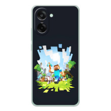 Чехол Майнкрафт на OnePlus Ace 5 Racing (AlphaPrint) Minecraft – персонажи Minecraft