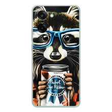 Чехол с принтом для УанПлюс Эйс 5 Рейсинг - (Прикольные) (AlphaPrint) – Енот с банкой