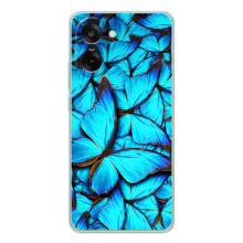 Чехол с принтом для УанПлюс Эйс 5 Рейсинг - (Прикольные) (AlphaPrint) – Синие бабочки