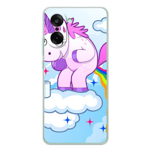 Чехол Unicorn на OnePlus Ace 5 Racing – Радуга единорожка