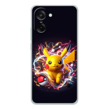Чехол с Пикачу на OnePlus Ace 5 Racing – Пикачу с мячом