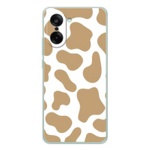 Чехол с принтом коровы на УанПлюс Эйс 5 Рейсинг (Бежевый принт)