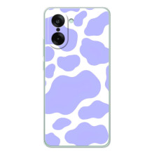 Чехол с принтом коровы на УанПлюс Эйс 5 Рейсинг (Фиолетовый принт)