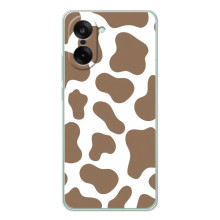 Чехол с принтом коровы на УанПлюс Эйс 5 Рейсинг (Коричневый принт)
