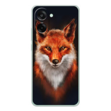 Чехол с принтом лисички на УанПлюс Эйс 5 Рейсинг – Лиса на черном