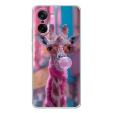 Чехол с принтом стильные животные для УанПлюс Эйс 5 Рейсинг (Стильный жирав)