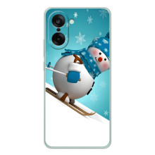 Новорічні Чохли для УанПлас Ейс 5 Рейсінг (VPrint) (Сніговик на лижах)