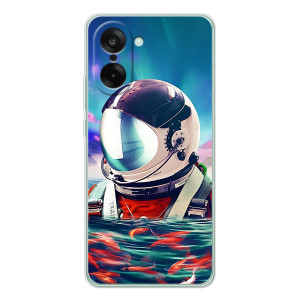Силиконовый Чехол с принтом "Космонавты" на OnePlus Ace 5 Racing – Космонавт в воде