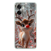 Яскравий чохол для OnePlus Ace 5 Racing з Зимові Оленята (Олень з носом)