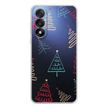 Зимні Чохли для Уанплюс Ейс 5 Ультра - прозорий фон (Різдвяні ялинки)