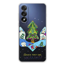 Зимні Чохли для Уанплюс Ейс 5 Ультра - прозорий фон (Різдвяний герб)