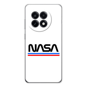 Силиконовый бампер с принтом "Наса" на OnePlus Ace 5 – NASA на белом фоне