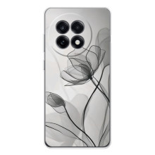 Чехол с цветочным принтом на 好的。 OnePlus Ace 5 (Черные цветы)