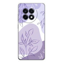 Силиконовый чехол с принтом в цветах на OnePlus Ace 5 (Фиолетовый дизайн)