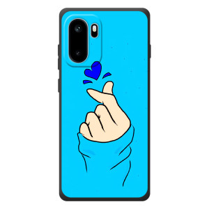 Чехлы (Знак сердечка) на OnePlus Ace 6 – Сердце на синем