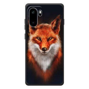 Чохол з принтом лисички OnePlus Асе 6 – Лисиця на чорному