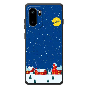 Силиконовый бампер на рождество для OnePlus Ace 6 (Город в снегу)