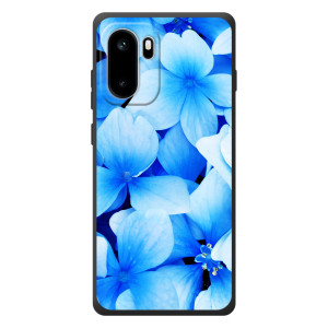 Силиконовый бампер с принтом (цветочки) на ОнПлэС Эйс 6 (Синие цветы)