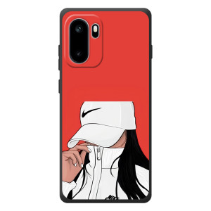 Силиконовый Чехол на OnePlus Ace 6 с картинкой Стильных Девушек – Девушка Nike