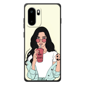 Силиконовый Чехол на OnePlus Ace 6 с картинкой Стильных Девушек – С напитком