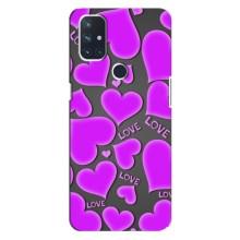Чехлы для любимой на ВанПлас Норд 10 (5G) (VPrint) (Pink hearts)