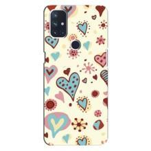 Чехлы для любимой на ВанПлас Норд 10 (5G) (VPrint) (Сердечки)