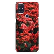 Чохли з квітами для OnePlus Nord 10 5G (VPrint) (Квіти червоні)