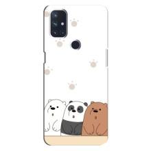 Чехлы с изображением разных животных для OnePlus Nord 10 5G (Удивленные медвеженки)