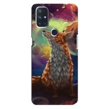 Чехлы с картинкой Лисички для OnePlus Nord 10 5G (VPrint) (Лисица в космосе)