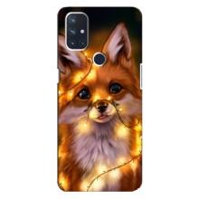 Чехлы с картинкой Лисички для OnePlus Nord 10 5G (VPrint) (Лисичка в гирляндах)