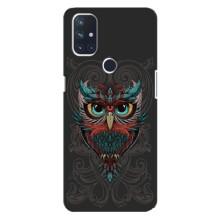 Чехлы с принтом СОВЫ для OnePlus Nord 10 5G (Сова на сером)