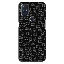 Чехол на тематику: Коты для OnePlus Nord 10 5G (Котики на черном)